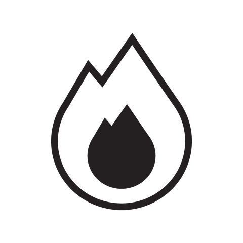 Czarna ikona płomienia